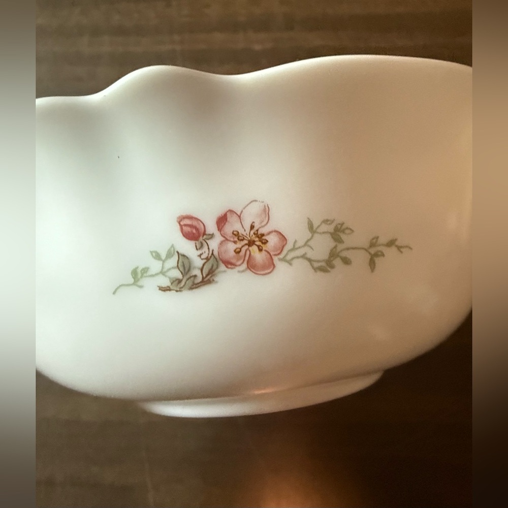 Dinnerware Bowl 6 3/8 inch Arcopal France Cherry Blossom Scalloped Edge soup